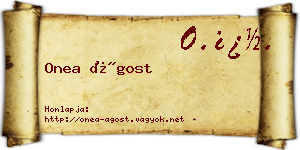 Onea Ágost névjegykártya